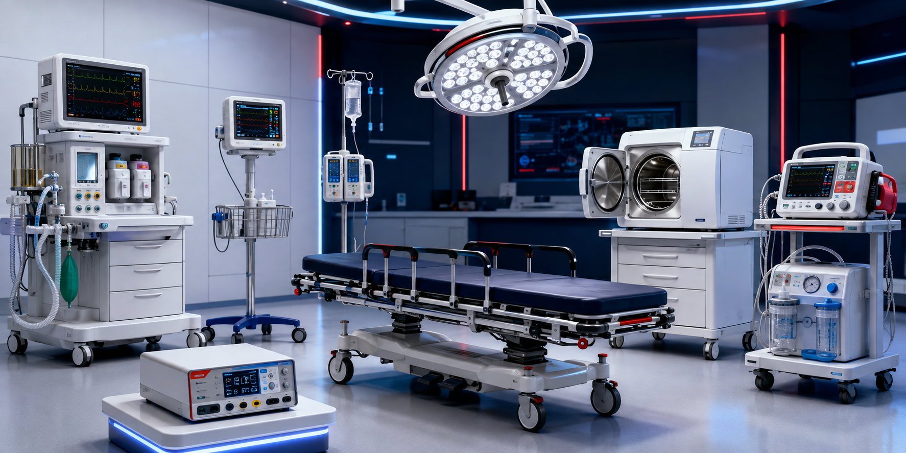 Illustrated overview of common biomedical equipment